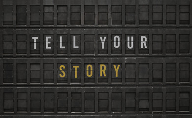 Aufkleber - Flip board with text TELL YOUR STORY