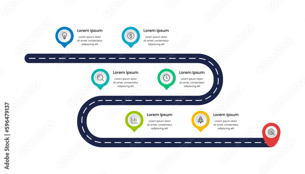 Roadmap Infographic design template Stock Vector | Adobe Stock