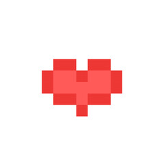 Fototapete - Simple pixel heart icon. Clipart image isolated on white background