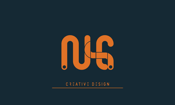 Alphabet letters Modern Creative logo NE , EN 