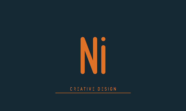 Alphabet letters Modern Creative logo NI , IN 