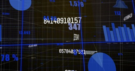 Poster - Animation of numbers, statistics and financial data processing