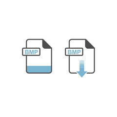 Leinwandbilder - BMP Format Download Icon - Format Extension File Icon Vector Illustration For Web and Graphics Design.
