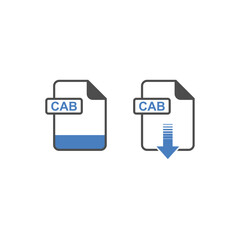 Leinwandbilder - CAB Format Download Icon - Format Extension File Icon Vector Illustration For Web and Graphics Design.