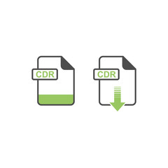Leinwandbilder - CDR Format Download Icon - Format Extension File Icon Vector Illustration For Web and Graphics Design.