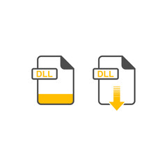 Leinwandbilder - DLL Format Download Icon - Format Extension File Icon Vector Illustration For Web and Graphics Design.