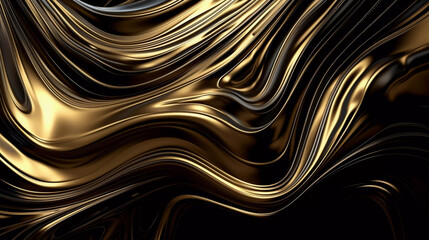 Wall Mural - abstract background with golden waves
