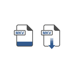 Poster - MKV Format Download Icon - Format Extension File Icon Vector Illustration For Web and Graphics Design.