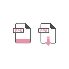 Leinwandbilder - pps file download icon. file format extension icon vector design. for web and graphics design.