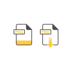 Leinwandbilder - PKG Format Download Icon - Format Extension File Icon Vector Illustration For Web and Graphics Design.