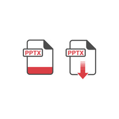 Leinwandbilder - PPTX Format Download Icon - Format Extension File Icon Vector Illustration For Web and Graphics Design.