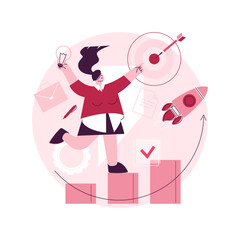 Poster - Career growth abstract concept vector illustration. Career development, careerbuilder, personality planning progress, set goals, gain success, job position, new challenge abstract metaphor.