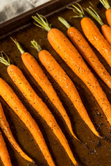 Wall Mural - Raw Orange Organic Whole Roasted Carrots