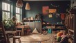 © ArtStage - Vibrant childrens playroom with colorful toys. AI generated