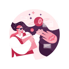 Poster - VR and AR in education abstract concept vector illustration. Immersive and interactive learning, virtual reality glasses, augmented reality, technology in education, headset abstract metaphor.