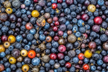 Canvas Print - cluster of ripe berries on a branch. Generative AI