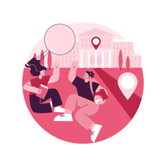 Poster - College campus abstract concept vector illustration. College campus tours, university events, institutional buildings, students group, homework on grass, break after classes abstract metaphor.