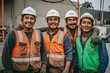 Positive and upbeat construction workers enjoying their job.