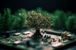 © Pavel - Tree growing on convergence of computer board. Green IT, tech, nature mix. Ethical, CSR concept. Generative AI