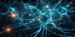 neuron cells with glowing in human brain synapses Generative AI
