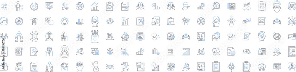Asset Management line icons collection. Inventory, Capital, Portfolio ...