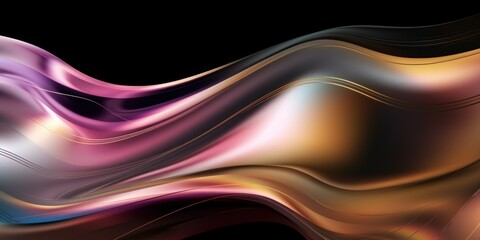 abstract background with glowing lines. Metallic abstract wavy liquid background layout design tech innovation