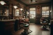 Old-fashioned barber shop. Generative AI