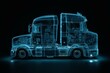 Truck with blue X-ray equipment. Generative AI