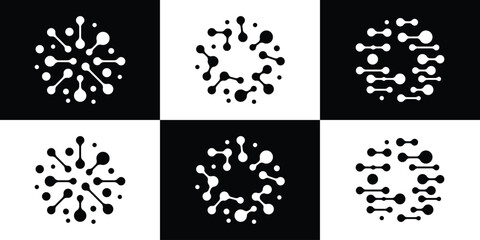 circle connection logo design technology icon vector illustration