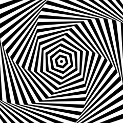 Poster - Optical illusion background. Black and white abstract geometric surface. Poster design. Torsion illusion wallpaper. Vector illustration
