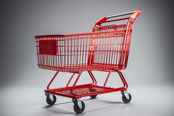 Wall Mural - Shopping cart with removable trolley isolated on white. Generative AI