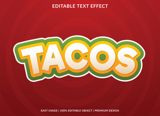 Poster - tacos text effect template business logo and brand editable vector