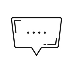 Fototapete - Speech bubble, memo note isolated outline icon. Vector chatting memo dialogue or empty frame. Balloon with information, talk chat, conversation sign