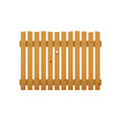Wooden fence. Ranch border, garden palisade or farm plank barrier Rustic house banister or yard fence isolated vector section. Village home fencing, rural boundary with bough hole in wooden planks
