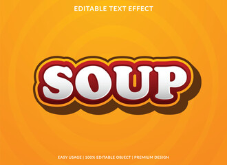 Poster - soup text effect template business logo and brand editable vector