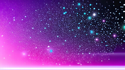 Wall Mural - Neon particles background. Blue pink abstract glowing space - AI Generative