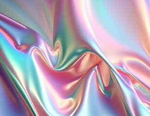 Wall Mural - abstract iridescent pastel satin background created with generative ai