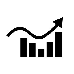 Aufkleber - Bar graph statistics silhouette icon. Vector.