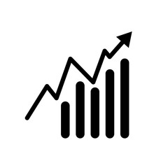 Aufkleber - Bar graph silhouette icon with large fluctuation. Vector.