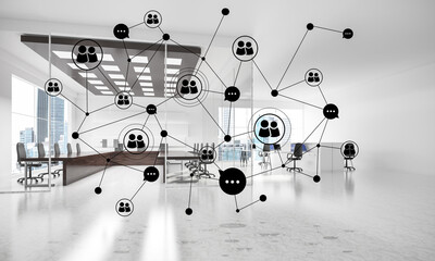 Wall Mural - Networking and wireless connection as concept for effective modern business