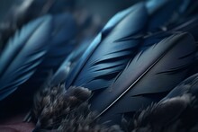 Illustration Of Blue Jay Feathers In The Background. Generative AI