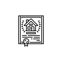 Poster - house certificated vector icon. real estate icon outline style. perfect use for logo, presentation, website, and more. simple modern icon design line style