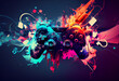 Abstract gaming joystick background,