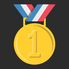 Gold  Medal Isolated  Vector Set Design.