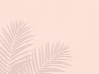 Poster - Pastel background, palm tree leaves on the wall