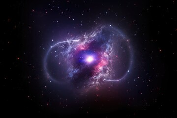 Wall Mural - galaxy nebula heart with a single shining star in the center, created with generative ai