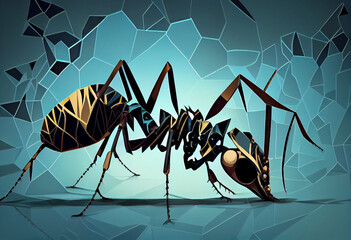 Poster - Beautiful abstract illustration of an Ant background. Generative AI technology.