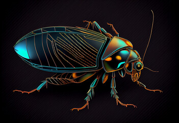 Aufkleber - black and white beetle