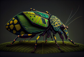 Aufkleber - Beautiful abstract illustration of an Weevil insect background. Generative AI technology.

