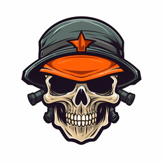 Wall Mural - Skull Army Gamer Logo. Generative AI